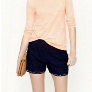 Navy Blue Eyelet Shorts